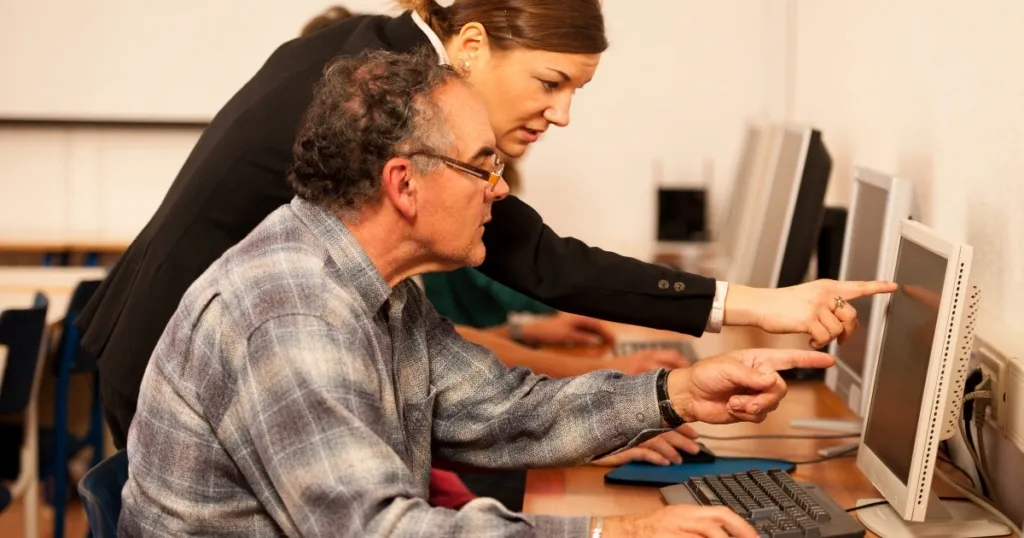 Learners using computers